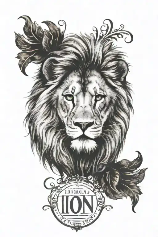 Lion W Birthday Dates Of 8-10-1977 And 12-26-1977 In Roman Numerals