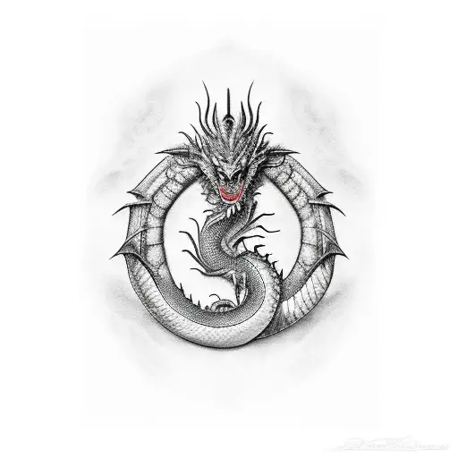 Dragon Negro Con Rojo