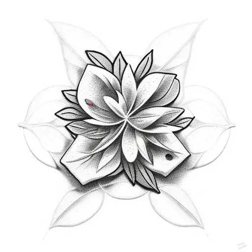 Circle Of Leaves And Flowers With A Semi Colon In