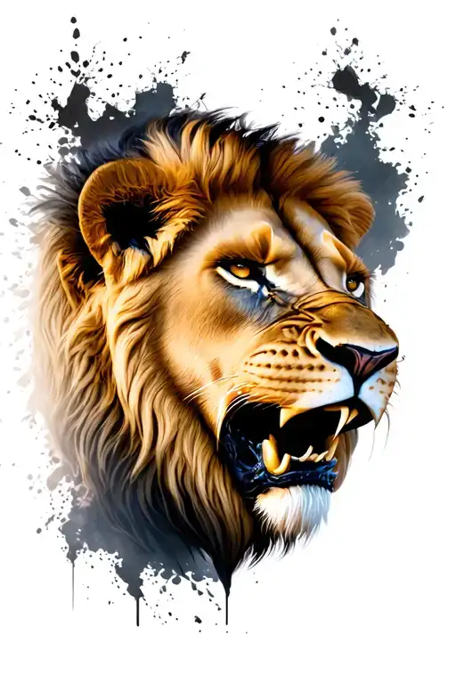 Furious Lion Head 3D