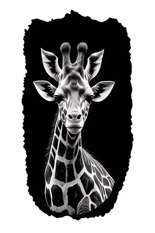 Black And White Baby Giraff Face