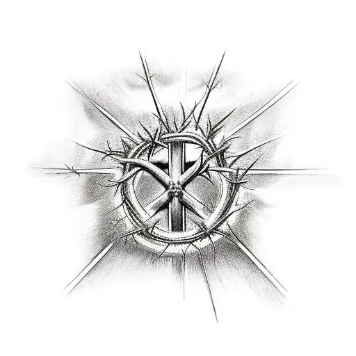 Jesus's Crown Of Thorns With A Cross In The Middle