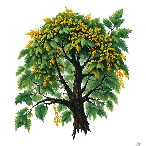 Rowan And Hazel Tree Intertwined