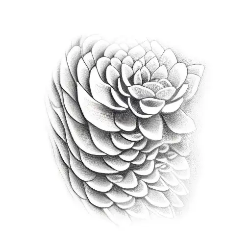 Snake In Profile With Chrysanthemums