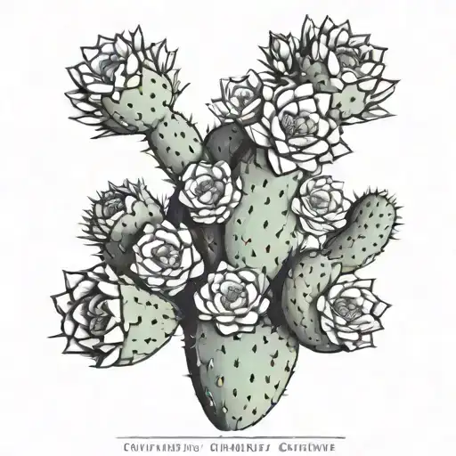 Cactus With Blooming Flowers Representing Arizona