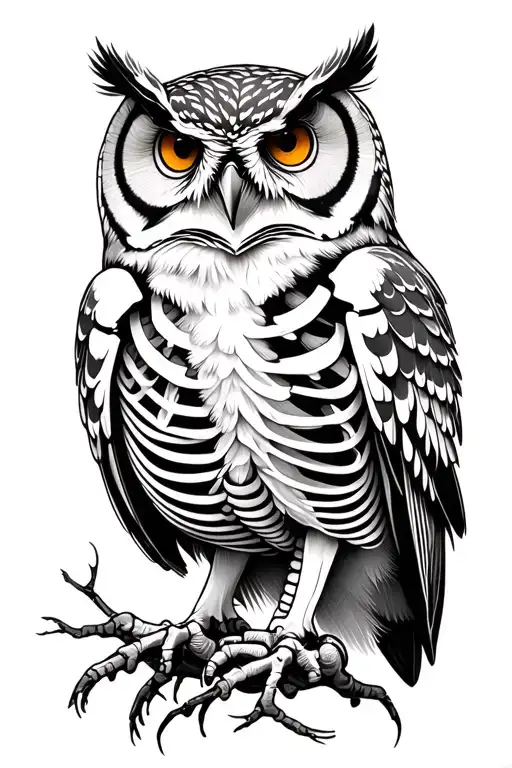 Owl With Visible Skeleton