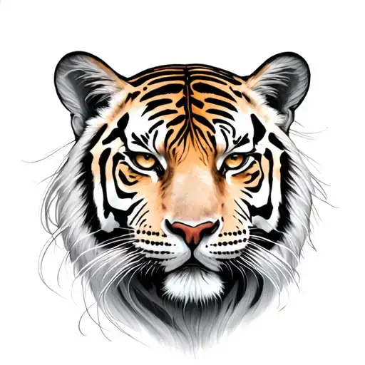 Women With Tiger Head Peace