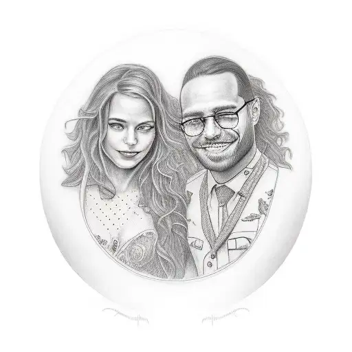 A Realistic Portrait Of Adalynn And Spencer Holding Hands And Smiling