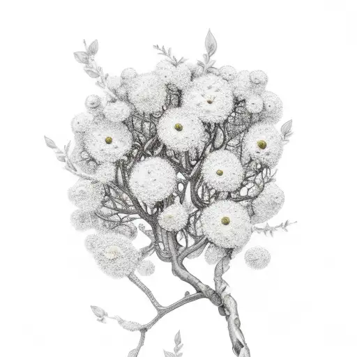 Orizontal Tree Branch With Flowers