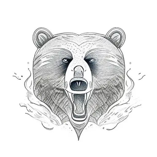 A Majestic Bear Catching A Salmon In A River