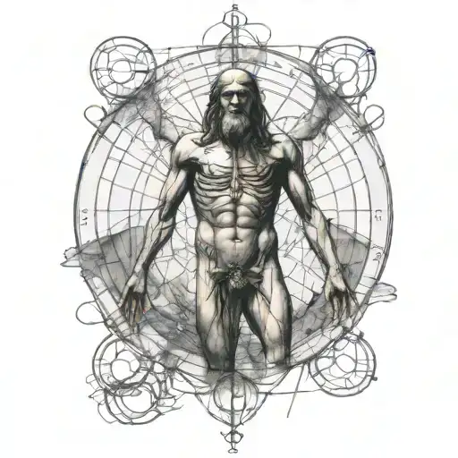 Vitruvian Man Dark Background