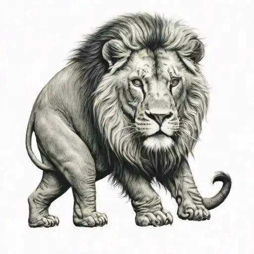 Lion Head On Elephant Body With Ivory