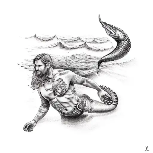 Fisherman Holding A Mermaid