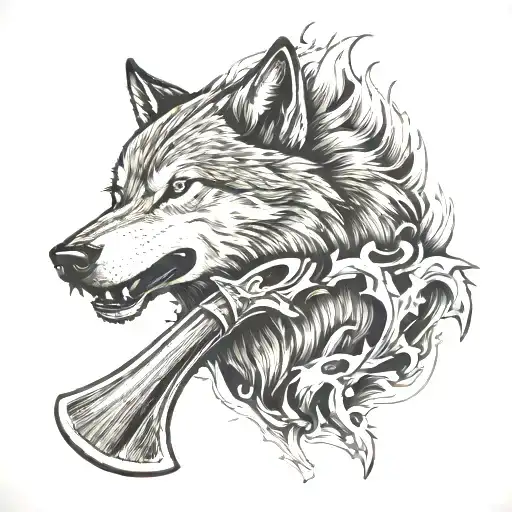 Wolf Howling Axe