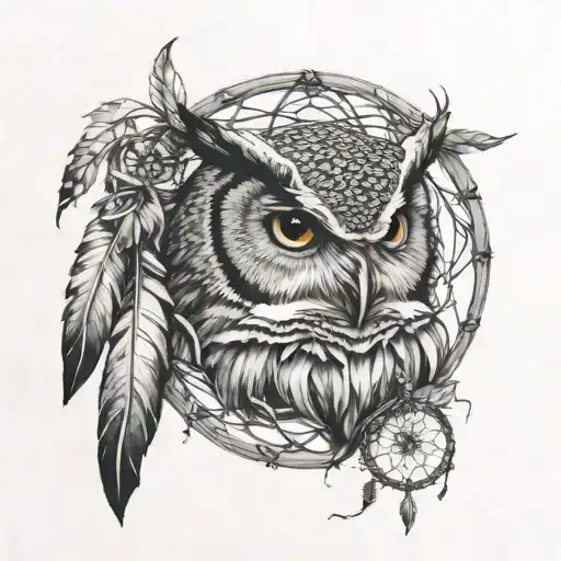 Owl And Dream Catcher
