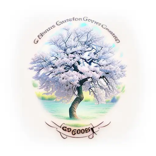 Blossom Tree With Name Gina Carved Into It