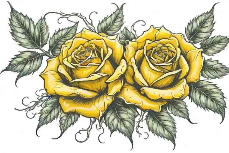 Yellow Rose's Thorn Vine Thin Long