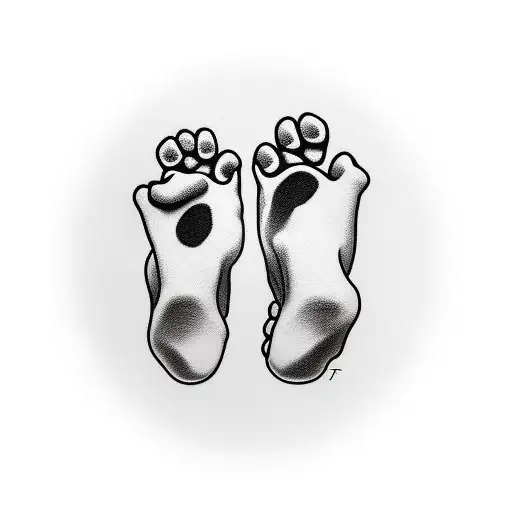 Baby Foot With Dog Paw To Form Heart