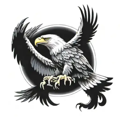 Eagle With Angel Wings And A Halo