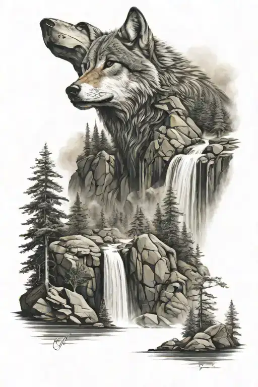 Wolf Mountain Waterfall Surrounded