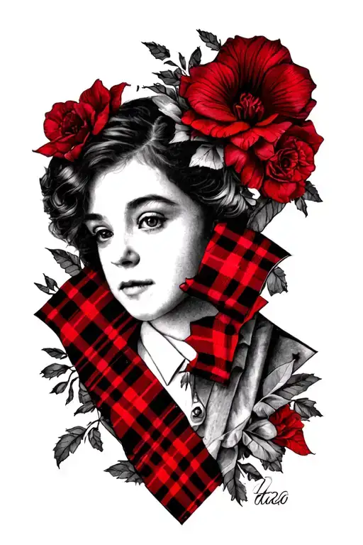 Red And Black Plaid Memorial Design