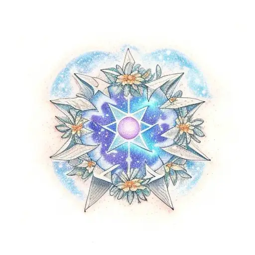 The Constellation Of The Sign Of Aquarius With Flowers