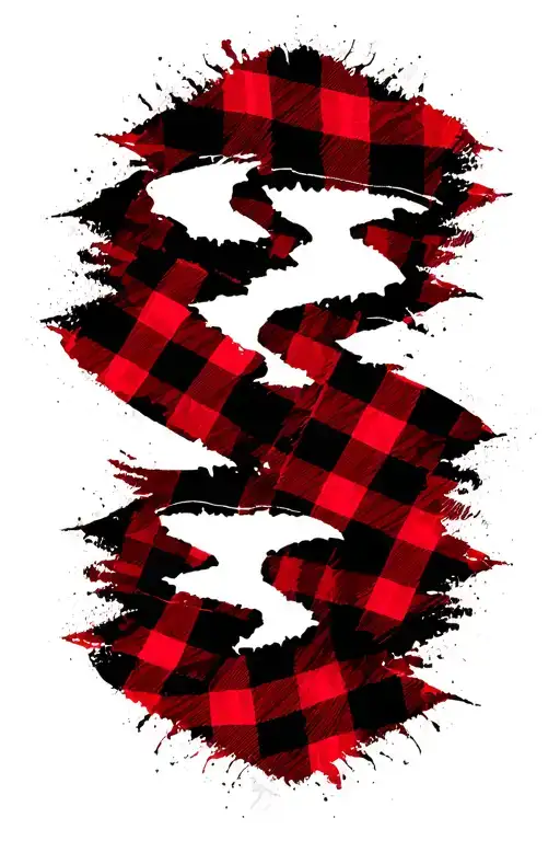 Red And Black Plaid Ripped Design