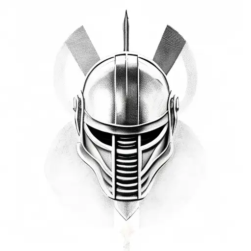 Spartan Helmet With Sword