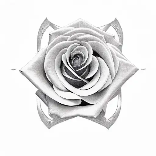 Rose With A Opal Heart Stone