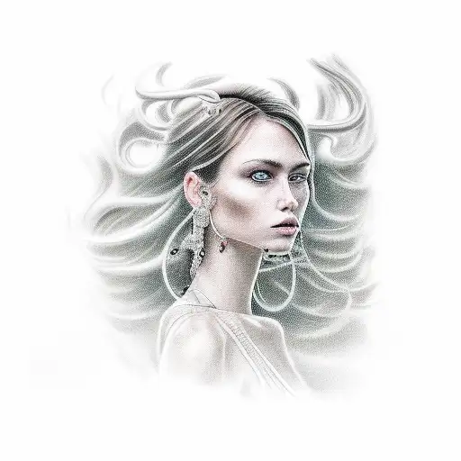 A Realistic Portrait Of A Girl Surrounded By Luxury Cars