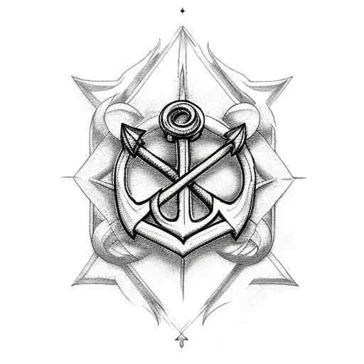 An Anchor Cut Down The Middle Starting To Split Apart