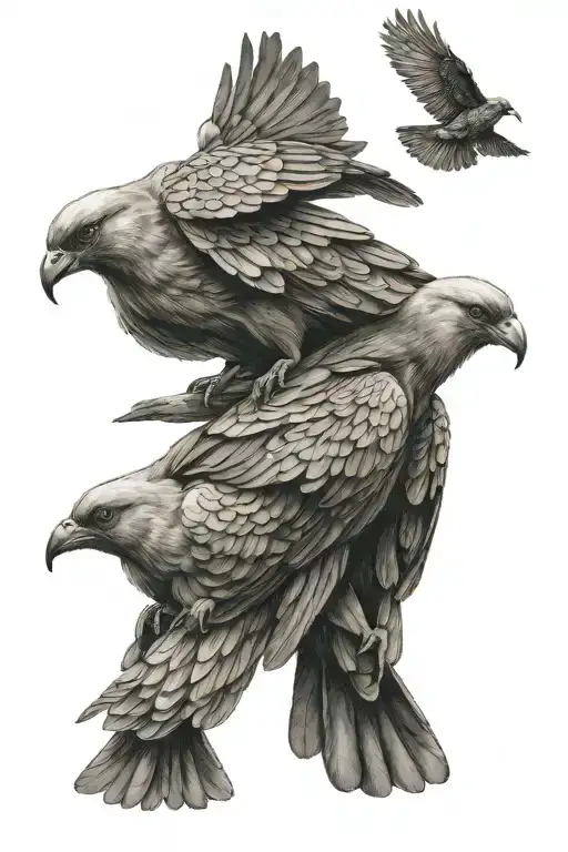 St Anthony 3 Doves And A Raven Flying