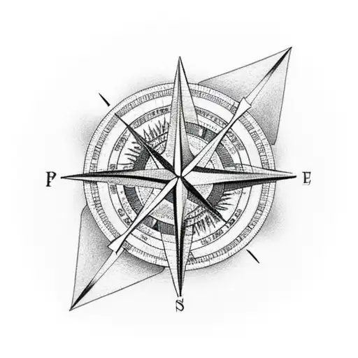 Simply Compass On A Beach