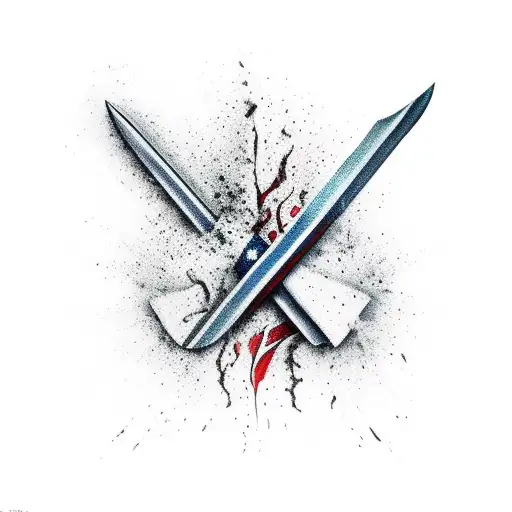 Dagger Stabbing Bleeding Israel Flag