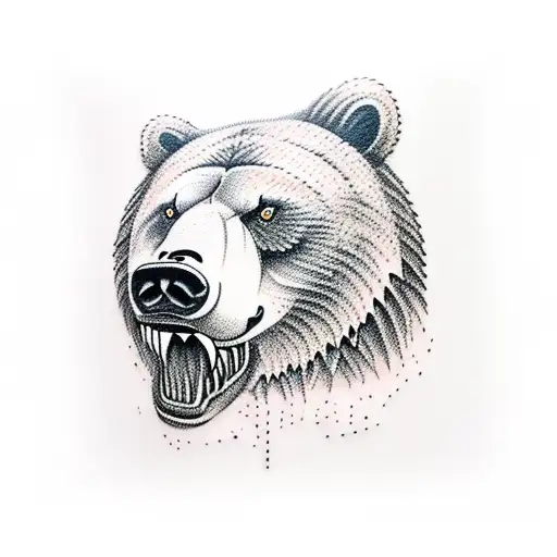 Ferocious Bear With Salmon In Mouth Color