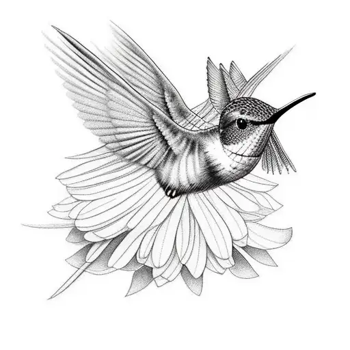 Hummingbird In Black And Grey Realism