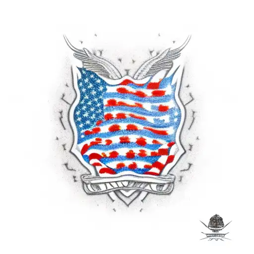 American Flag With Gun