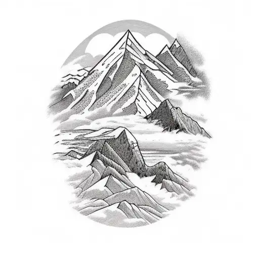 Half Sleeve Mountain Landscape