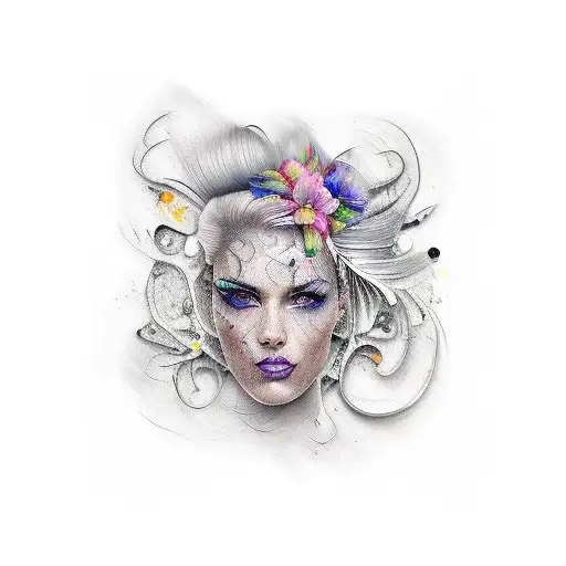 Water Colour Of Hairdressing Tools