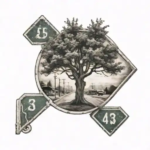 Tree And Street Sign