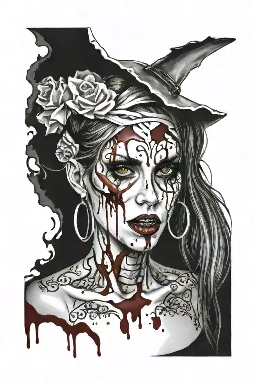 Scary Beautiful Woman Bloody Sexual