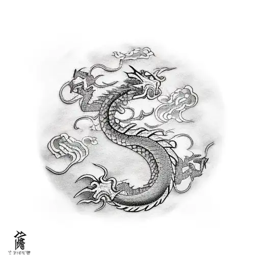 Dragon In A Traditional Japanese Style