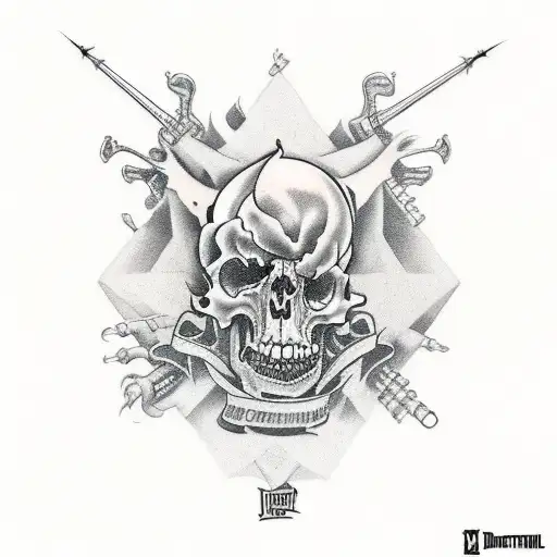 A Social Distortion Album Cover Inspired Tattoo Featuring Guitars And Dragons