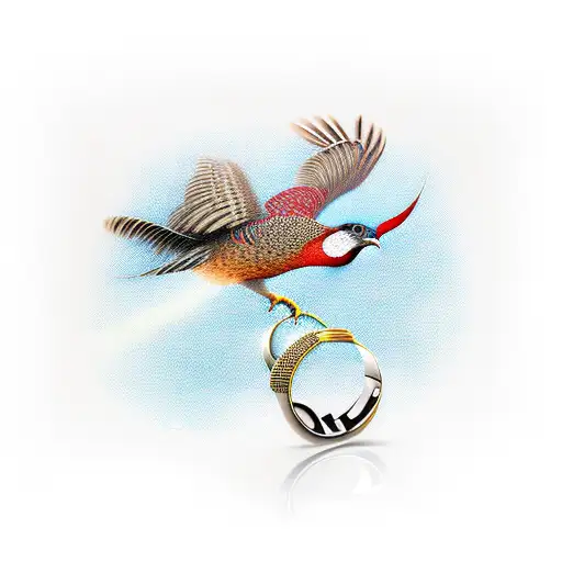 Ring Neck Pheasant Flying