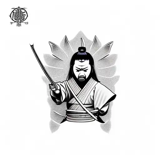 Samurai Holding A Baby