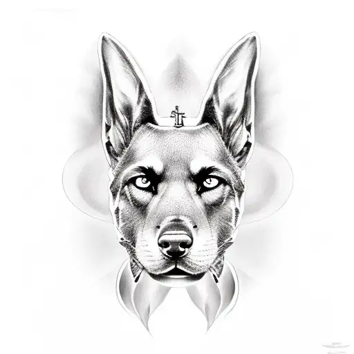 Half Anubis Half German Shepheard