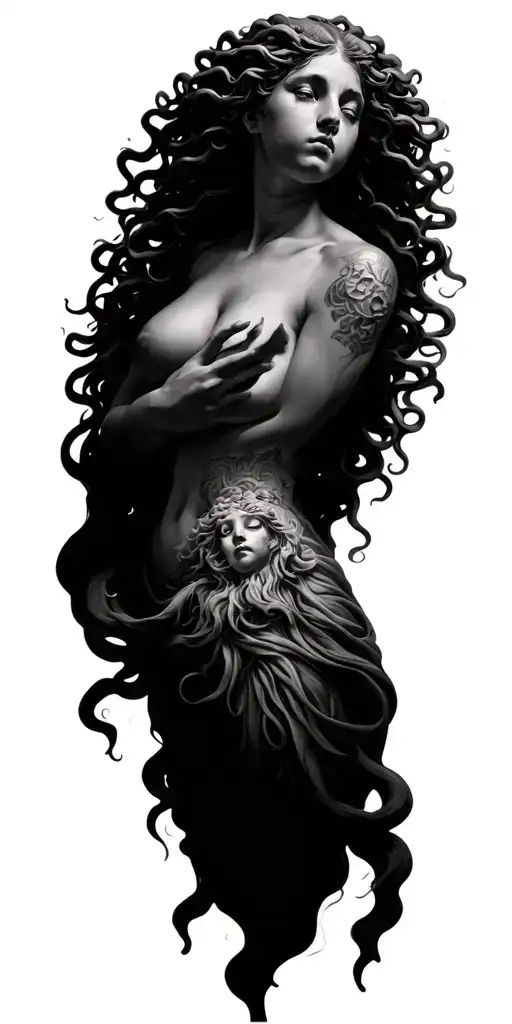 Medusa Greek Mythology Playing With Her Pusy