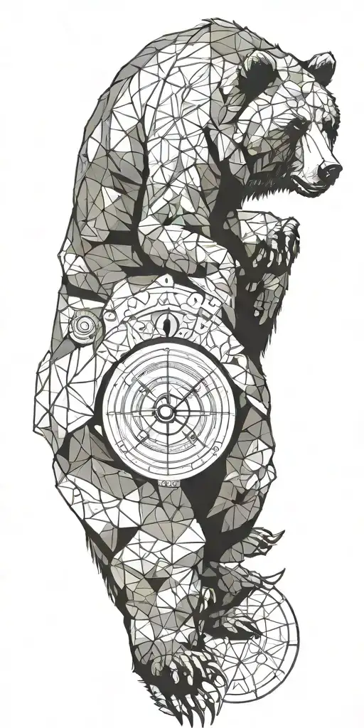 Grizzly Bear Armour With Geometrical Design Incorporating A Compass