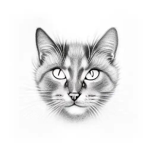 The Black Cat In Forget-me-nots