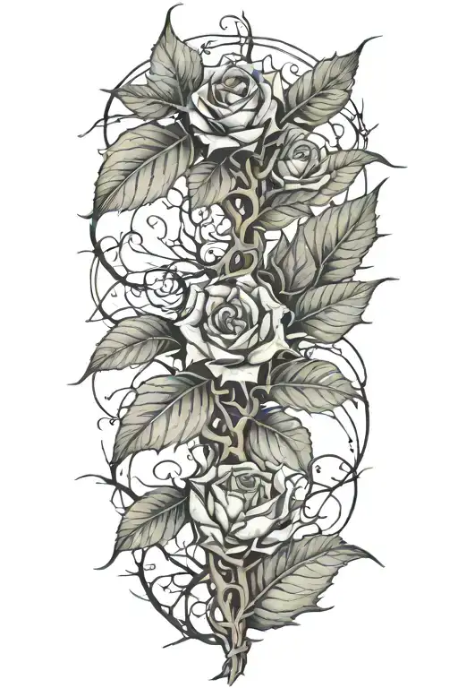 Thorns With Leaves Growing